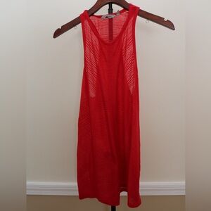Athleta Red Striped Sleeveless Top Athletic Workout Tank Top